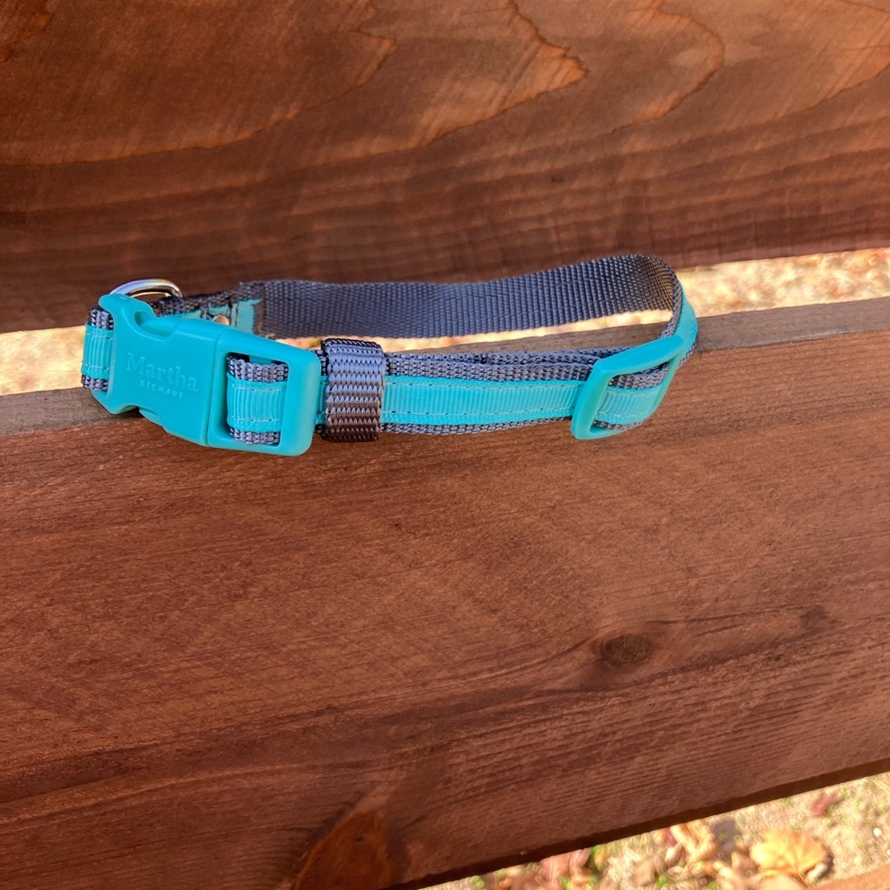 Martha Stewart Blue Dog Collar NWT Size 10-14 inches